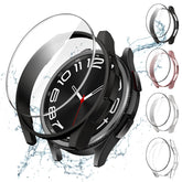 JETech 4+4 Pack Case and Screen Protector for Samsung Galaxy Watch 6 Classic 43mm, Tempered Glass Film Protective Hard PC Bumper Cover (Black/Clear/Silver/Rose Gold)